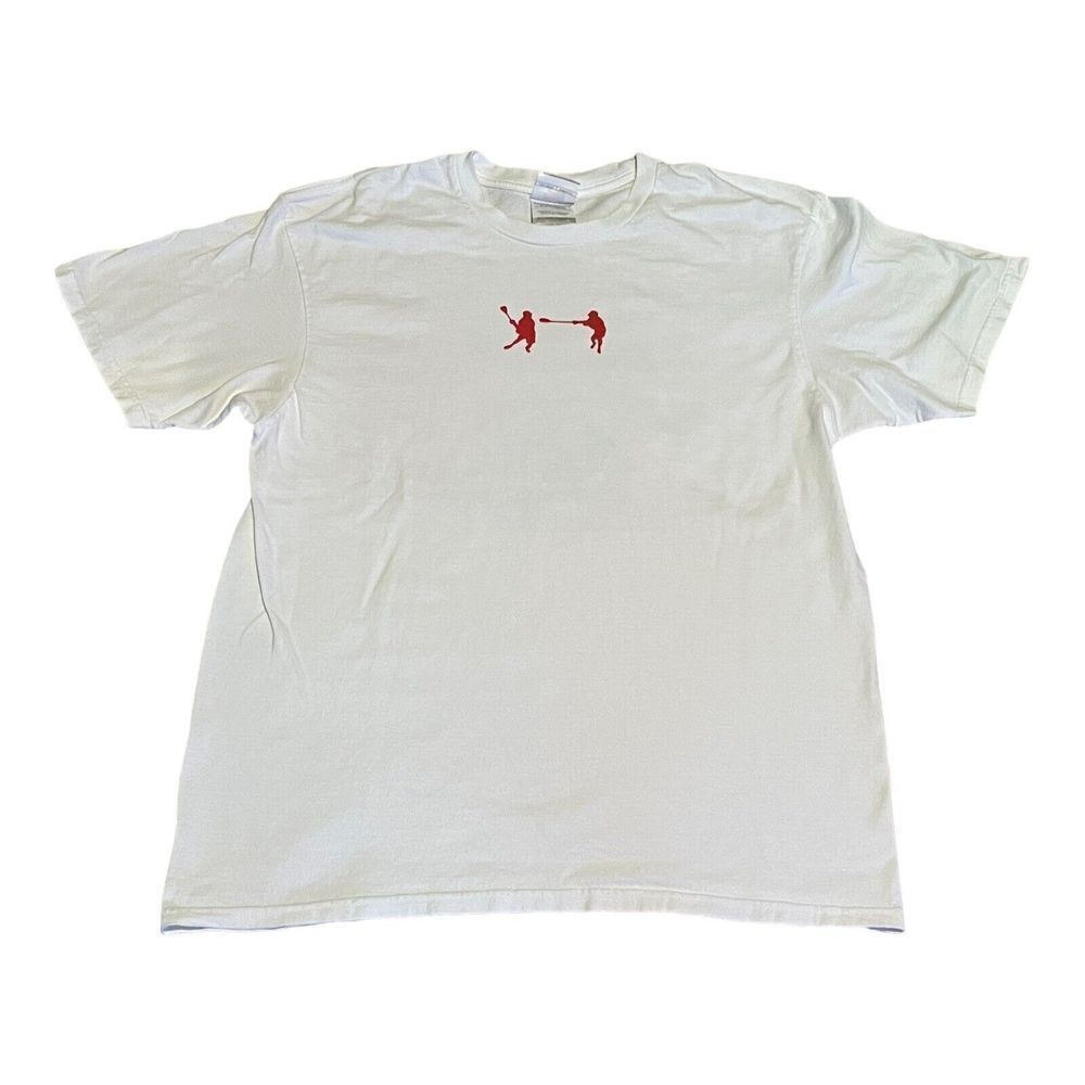 Nike Vtg Y2K Lacrosse‎ Shirt White Compete In The Heat Size Large Back Graphic
